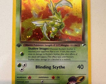 Rocket's Scyther 1a Edizione #13 Gym Heroes Carta Proxy Non Reale Novità Fan Art Regalo