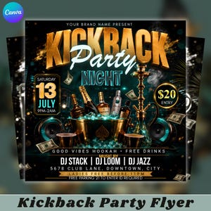 Kickback Party Flyer Template: Modern Event Promotion (Digital Download)