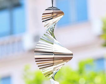 3D Spiral Windspiel: Reflektierendes Metall Garten Dekor, Outdoor Yard Ornament