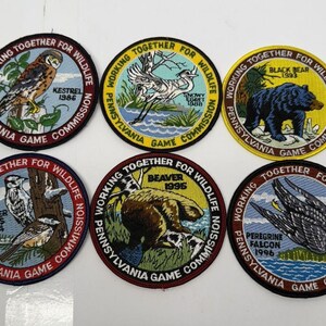 Vintage PA Game Commission Working Together Wildlife Patch Lot of 7