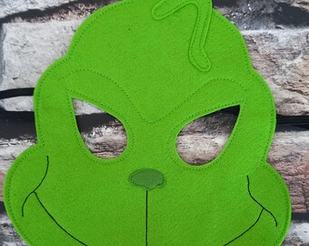 Green Christmas mask! Don't be mean at Christmas, be a Grinch!