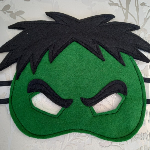 Angry hulk half face mask for children, costume, role play and dressing up.