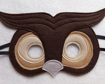 Brown owl mask for swooping through the woods or sit reading in a tree? Great addition to any owl costume