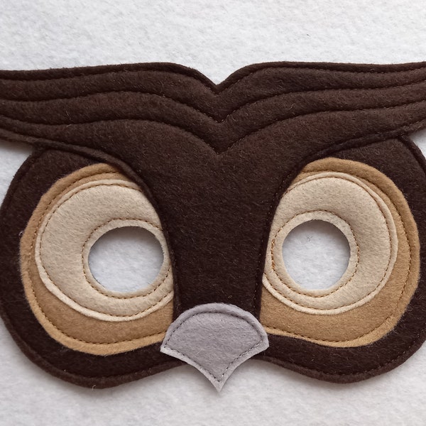 Brown owl mask for swooping through the woods or sit reading in a tree? Great addition to any owl costume