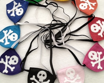 Colourful unisex Pirate eye patch on elastic, ideal for dress up/fancy dress/costume party/Halloween