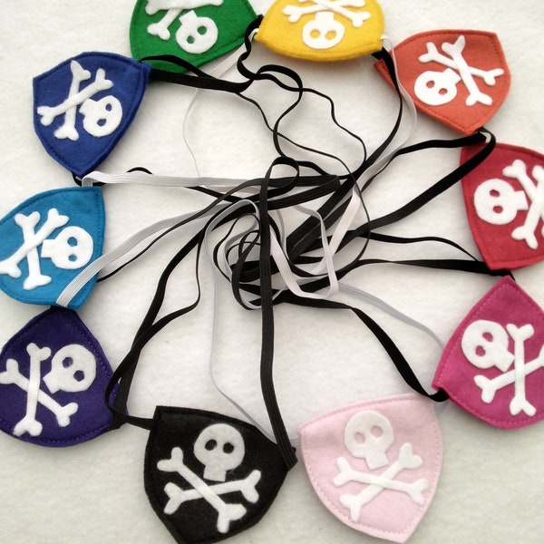 Colourful unisex Pirate eye patch on elastic, ideal for dress up/fancy dress/costume party/Halloween