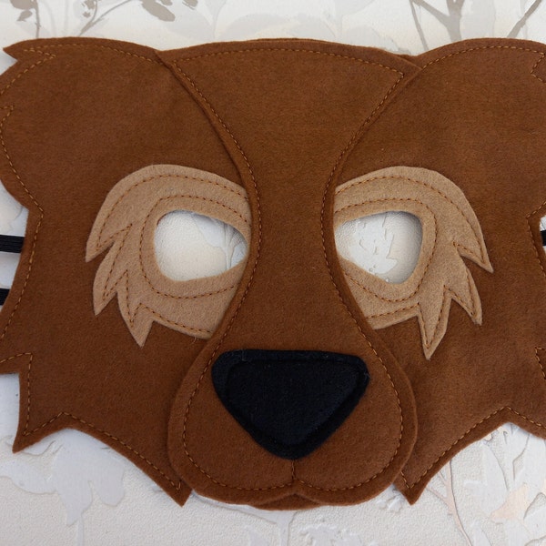 Gingerbread brown Bear mask, dress up or role play costume for children. Great for imagination, as a gift or book character costume!