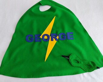 Boys personalised, bespoke Flash cape for children