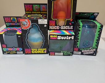 Nee doh, cono de helado agradable, caramelo de goma, brillo galáctico, gota de ensueño, bonito sicle