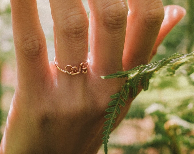 Handmade ring with the letter "Love of my life", personalized jewelry gift for women, Christmas gift for girlfriend