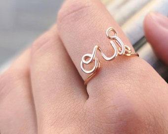 Ja ich will! - OUI Ring in (Rosé)Gold Filled, besonderer Verlobungsring, Geschenk für die Freundin, handmade jewelry, oui!