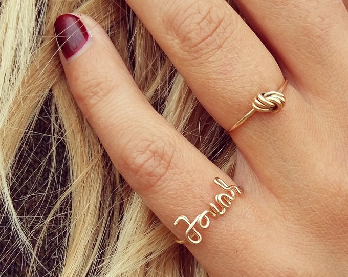 Personalized Gold Filled Ring – Ring with desired name, personalized gift for birth, christening gift