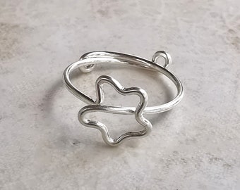 Star ring silver, fine silver ring, minimalist jewelry, star child memory