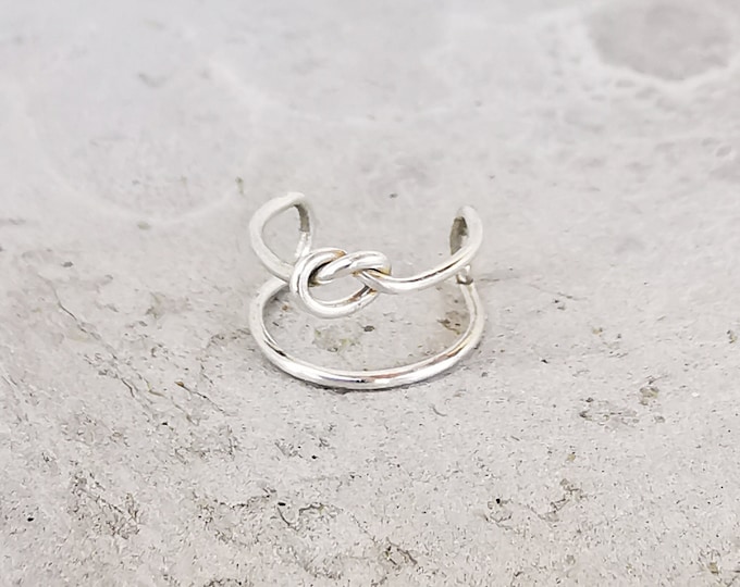 handmade ear cuff with small knot, minimalist style in sterling silver or rose gold filled - perfect gift for her