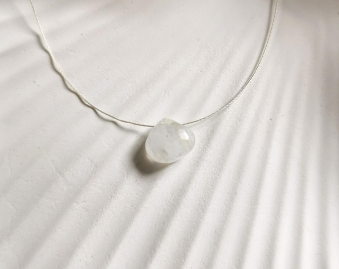 Moonstone Necklace | Intuition & New Beginnings | Delicate thread necklace with natural moonstone | Gift for her