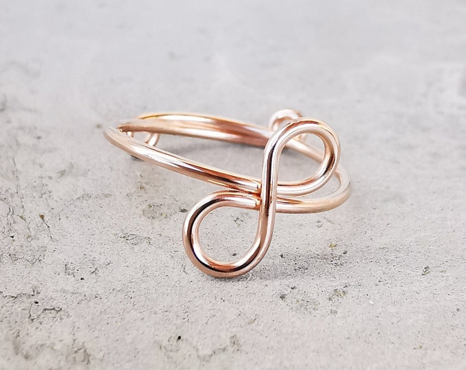Infinity Ring in Rose Gold - Forever and Ever! Engagement ring, delicate jewelry with an infinity symbol, a gift for her
