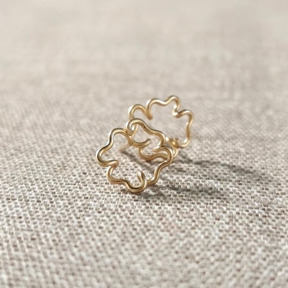 Gold Filled Clover Earrings, High Quality Gold Filled Jewelry, Lucky Charm Jewelry I KIZZU