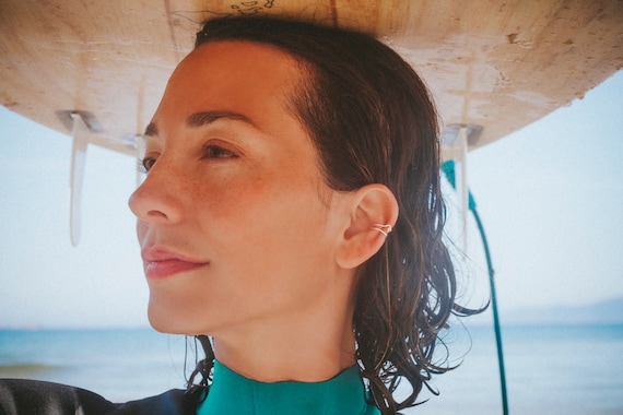Wellen Earcuff ohne Piercing, handgemachter Surfer Schmuck, Geschenk für oceanlovers, minimalistischer Ocean Schmuck I KIZZU