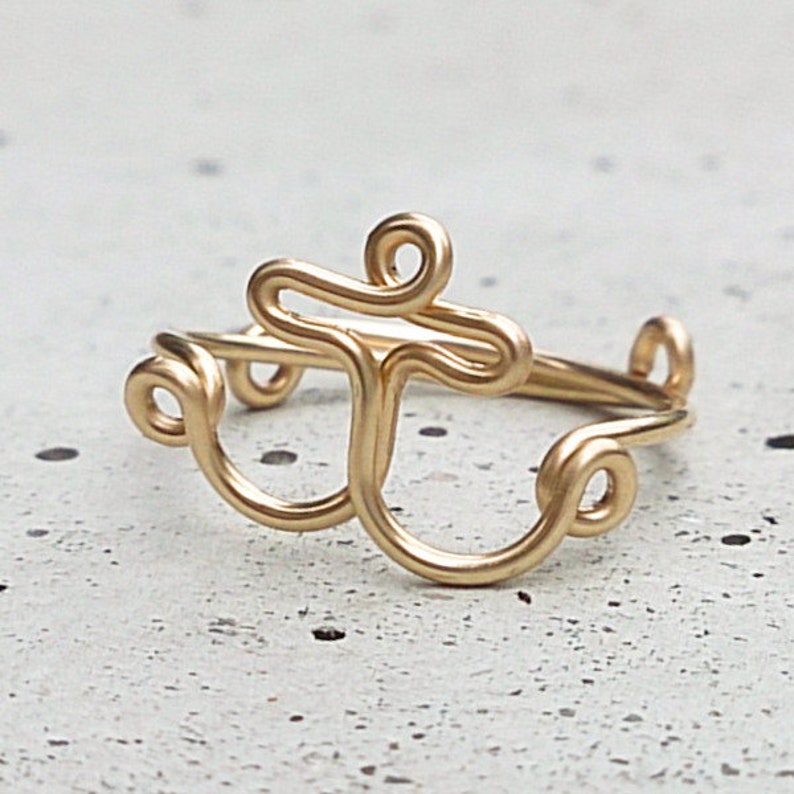 Anchor jewelry, ring with anchor, symbol of deep bond, security and hope, handmade jewelry image 1