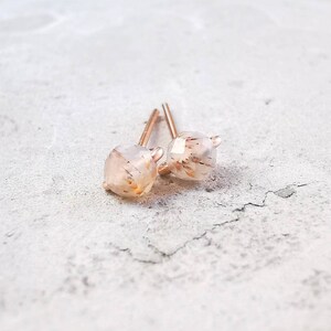 minimalist moonstone earrings, ideal as a small earring also for the second ear hole, birthstone June