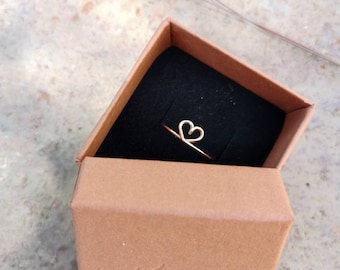 Filigree HEART ring made of gold filled wire // Gift for you and your best friend // Jewelry for girls