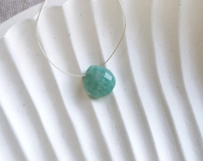Amazonite Necklace | Peace & Balance | Natural Gemstone on an Ultra-Fine Thread Necklace | Gift for Her
