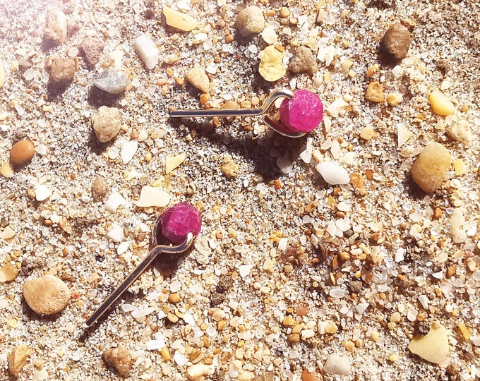 Ruby stud earrings 4 mm | Natural ruby in rich pink | Gemstone earrings | July birthstone