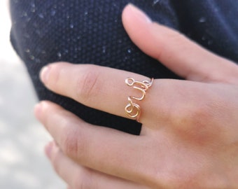 OUI Ring Rose, the engagement ring made of the finest rose gold wire, handmade jewelry, for engagement, for wedding