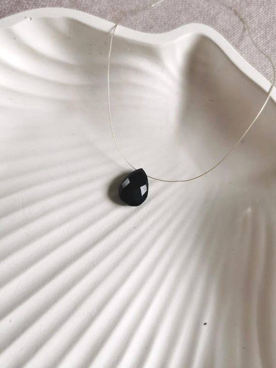Onyx Kette mit natürlichem Edelstein Anhänger – wenn du bei dir bleiben willst, ultrafeine Fadenkette für Schutz & Stärke, Geschenk für sie