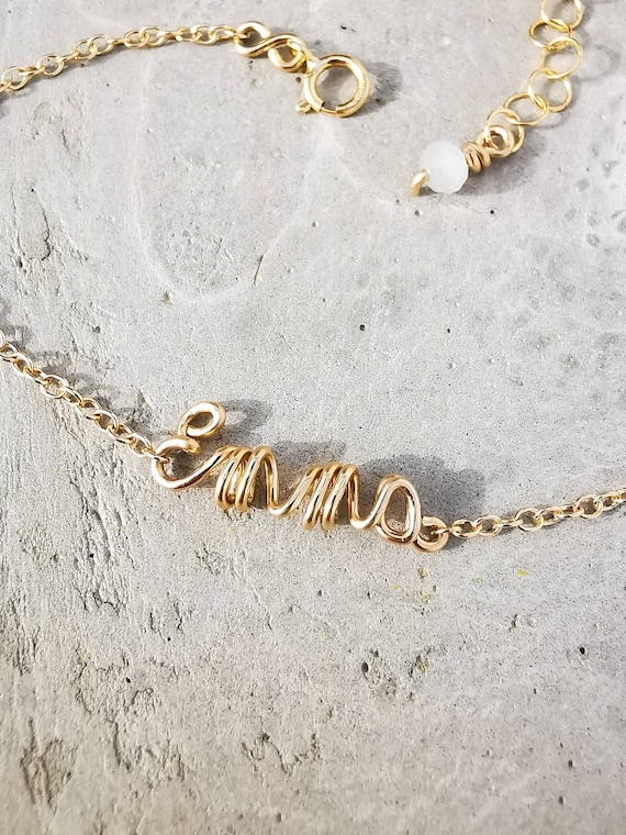 Name necklace, personalized necklace, baptism bracelet, baptism gift, birth gift for mom, grandma gift, gold filled jewelry