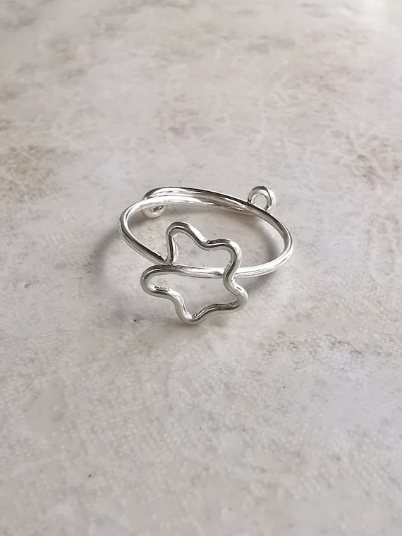 Star ring silver, fine silver ring, minimalist jewelry, star child memory