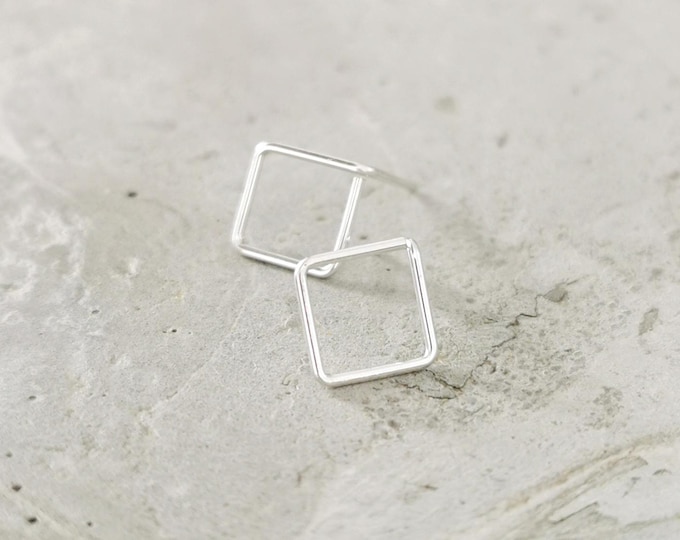 Square earrings – Geometric earrings made of sterling silver, fine jewelry for every occasion