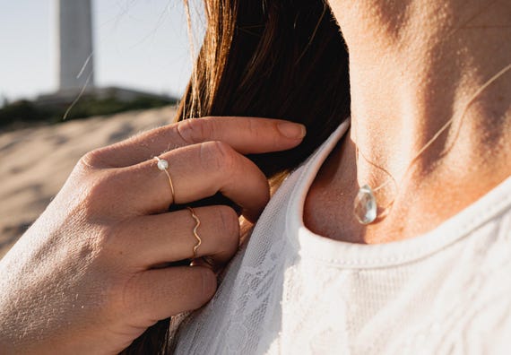 Wave Ring – Minimalist Flow Ring in Sterling Silver, Gold Filled & Rose Gold Filled | Handmade Dainty Ring