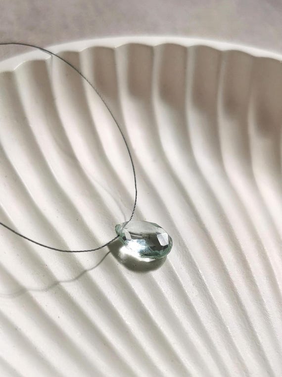 Aquamarine necklace with natural stone | Delicate gemstone jewelry | Intricate design | Gift for her | Minimalist jewelry