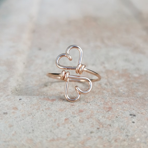 Ring with heart - symbol of love and perfect gift for your girlfriend - handmade in gold filled I KIZZU