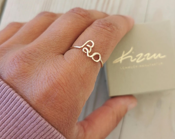 Personalized Gold Filled Name Ring | Ring with Partner's Name | Delicate Minimalist Handmade Ring | Gift for Girlfriend | KIZZU