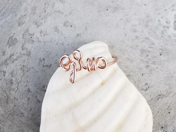 Personalized Name Ring - Handmade Rose Gold Ring, Gift for Mom, Grandma or Your Best Friend I KIZZU