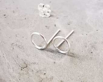 Boucles d'oreilles cercle géométrique, bijoux de tous les jours, boucles d'oreilles à clous pour deuxième trou d'oreille, bijoux minimalistes, petit cadeau