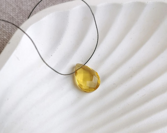 Citrine necklace with natural gemstone pendant – for light, warmth & good energy in everyday life, ultra-fine thread necklace, gift for her