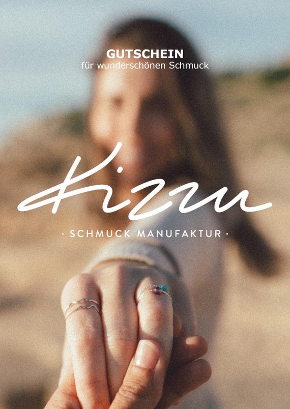 €50 gift voucher for KIZZU jewelry, printable voucher, last minute gift idea, jewelry, gift for her