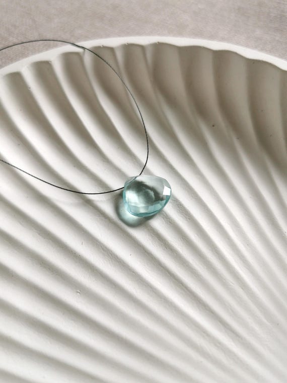 Topaz Necklace - Blue Gemstone Pendant - Ultra-Fine, Waterproof Jewelry