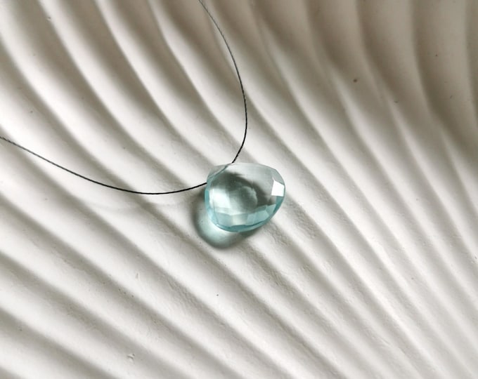 Topaz Necklace - Blue Gemstone Pendant - Ultra-Fine, Waterproof Jewelry