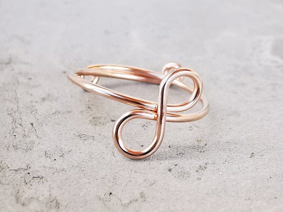 Infinity ring rose gold - forever and ever! Engagement ring, delicate jewelry with infinity symbol
