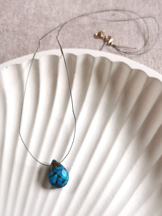 Balance & Brightness – Copper Turquoise for your energy level – Delicate necklace with shimmering copper turquoise pendant I KIZZU