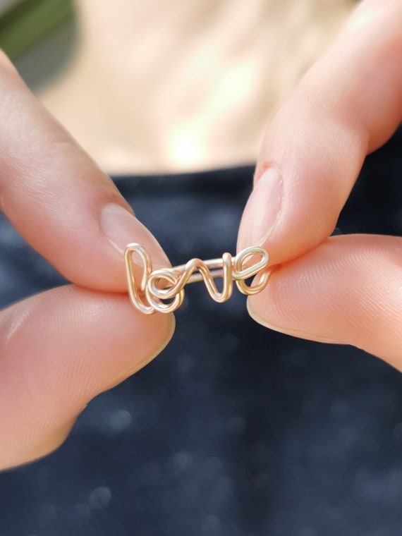 personalized LOVE ring - ideal for engagement and sign of eternal love, ring with the lettering love, personalized jewelry