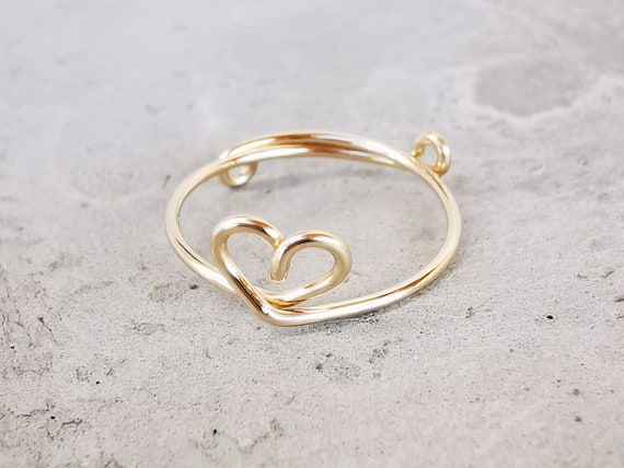 golden heart ring for your heart person, or yourself! size-adjustable ring with heart, made of noble gold filled