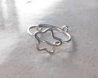 Star ring silver, fine silver ring, minimalist jewelry, star child memory