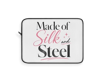 Made of Silk and Steel Laptop Sleeve, Chic Tech Case, Feminine Work Gift for Her