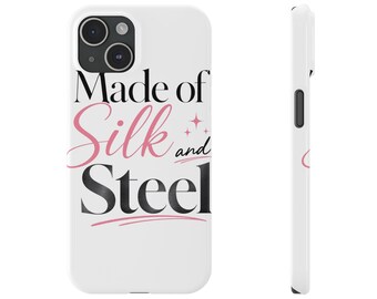 Made of Silk and Steel Phone Case, Chic Statement Case, Feminine Tech Gift for Her
