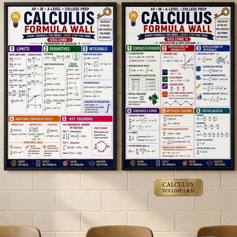 Caculust Math Calculus Formula Poster - Etsy